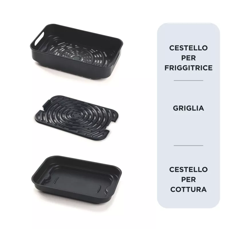 Ariete 4635 Air Fryer Grill, gaisa cepeškrāsns un grils, steiku grils, 1700 W, tilpums 8 L, cepšana un grilēšana, 8 gatavošanas funkcijas, taimeris, melna