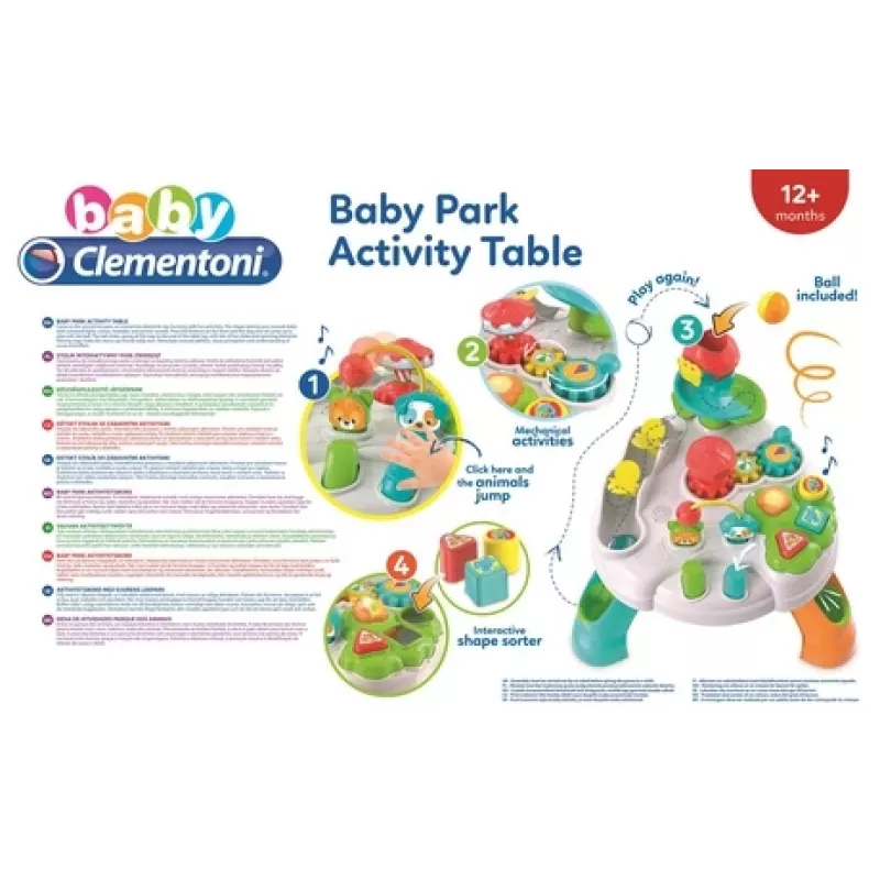 Clementoni Baby Park aktivitāšu galds, 1 gads, skaņojošs, daudzkrāsains