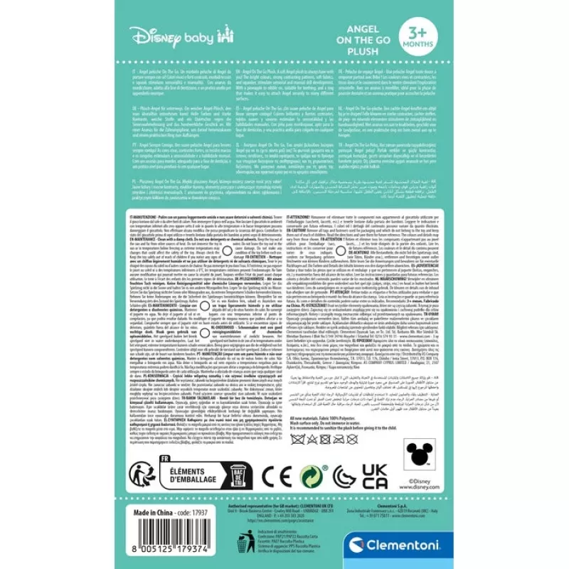 Clementoni Disney Baby Angel Soft Rattle mazuļa iekarināma rotaļlieta