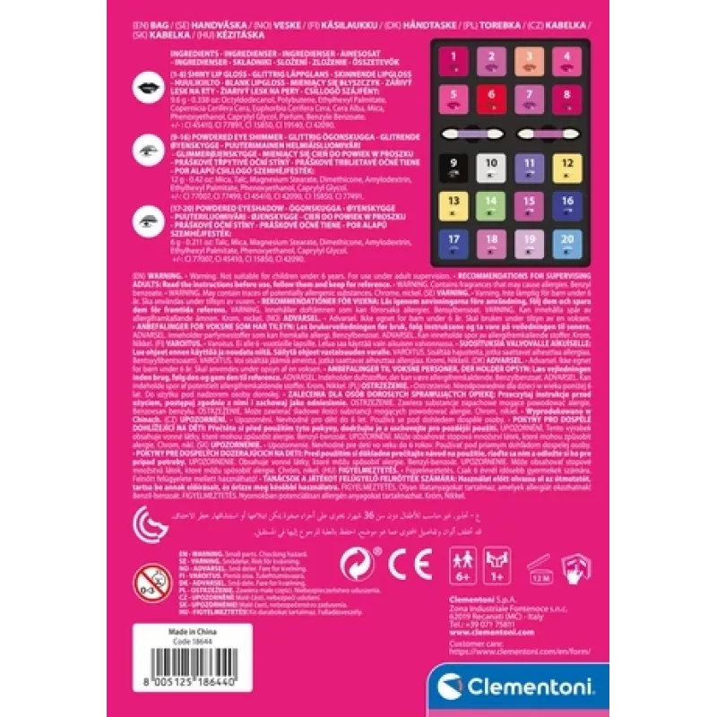 Clementoni Crazy Chic Beauty Bag, Sievietēm, 1 gab., 150 mm, 30 mm, 210 mm