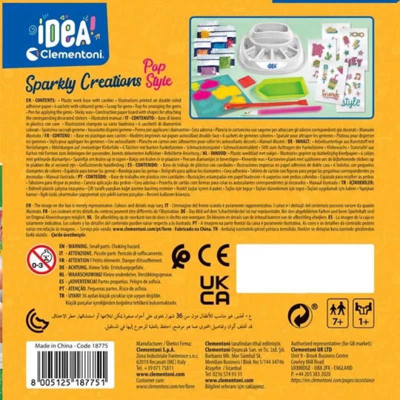 Clementoni Sparkly Creations, 7 gadi, Daudzkrāsu