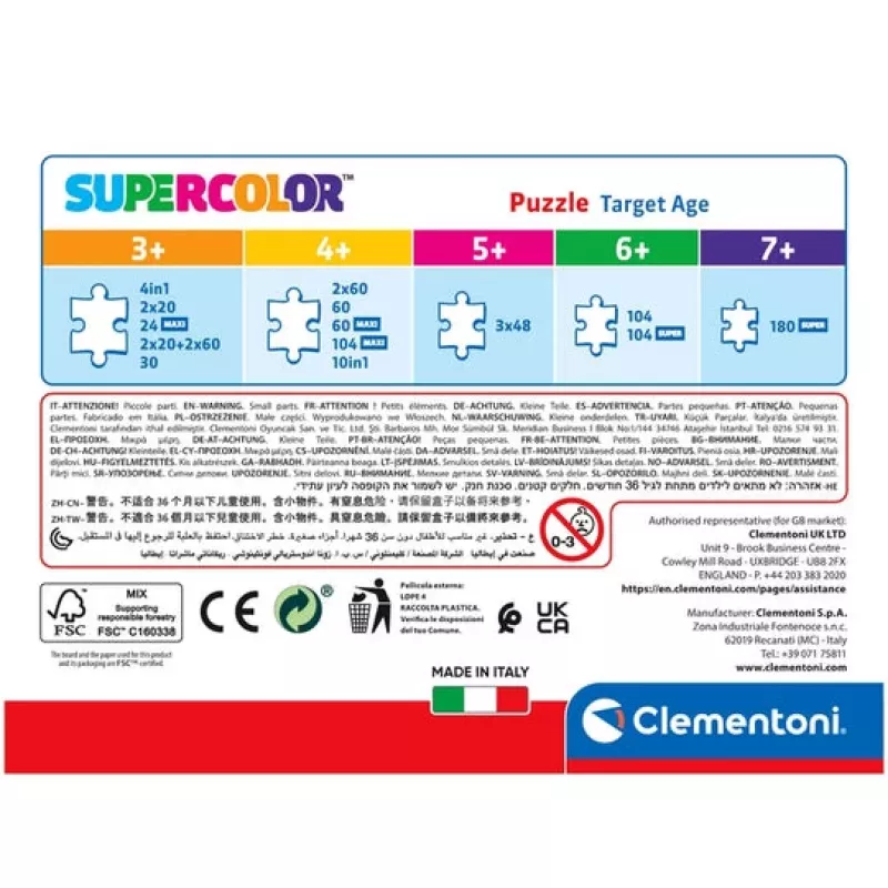 Clementoni Supercolor Disney Princess Puzle 30 gab. Karikatūras
