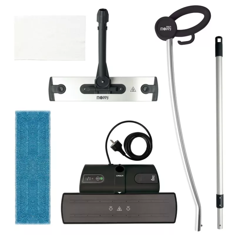 Polti Moppy Melns Premium tvaika mops 0,7 L 1500 W Alumīnija, Melns