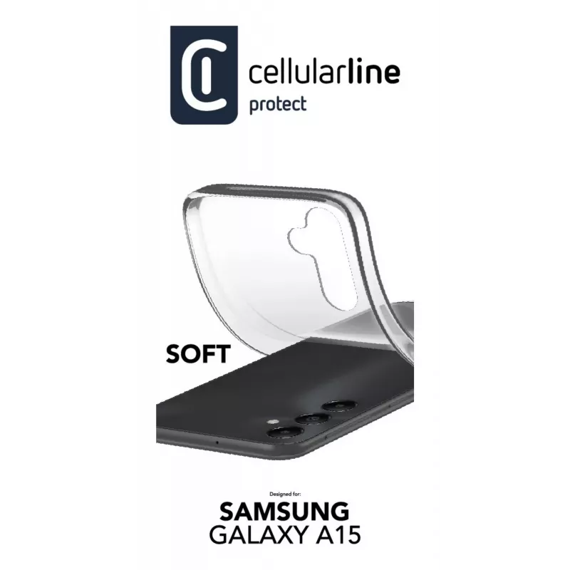 Cellularline Soft - Galaxy A15 mīkstas gumijas maciņš, Cover, Samsung, A15 5G, 16,5 cm (6,5 collas), caurspīdīgs