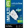 Cellularline GAN sienas lādētājs 2xUSB-C 30W PD 2xUSB-C 30W PD sienas lādētājs ar GaN tehnoloģiju