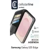 Cellularline Book Agenda Galaxy S25 Edge ādas imitācijas grāmatveida vāciņš ar magnētisko aizdari