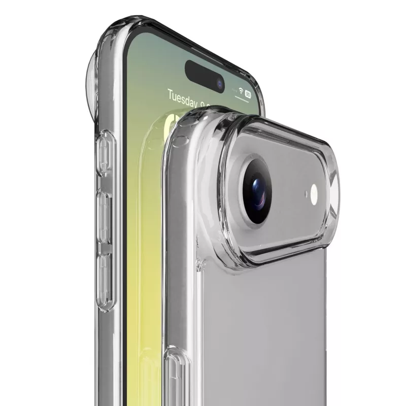 Cellularline Clear Protect - iPhone Air cietais vāciņš ar gumijas malām