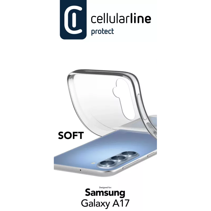 Cellularline Soft - Galaxy A17 mīkstas gumijas apvalks, Cover, Samsung, Galaxy A17, 17 cm (6,7 collas), Caurspīdīgs