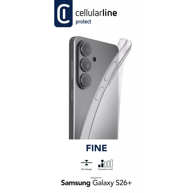 Cellularline Fine - Galaxy S26+, vāciņš, Samsung, Galaxy S26 Edge, 17 cm (6,7 inch), caurspīdīgs