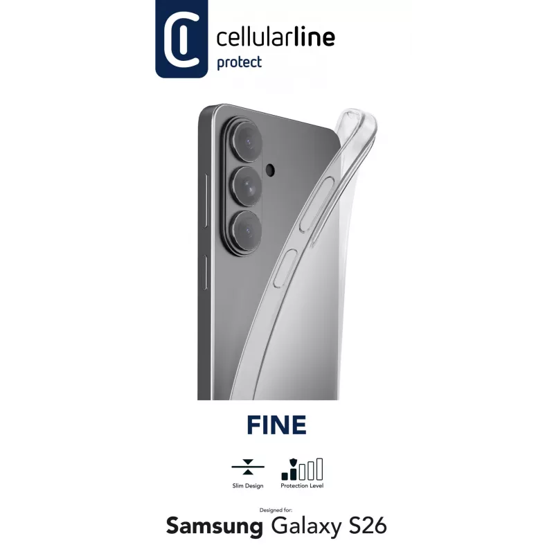Cellularline Fine - Galaxy S26, Vāciņš, Samsung, Galaxy S26, 17 cm (6.7 collas), Caurspīdīgs