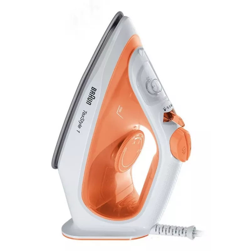 Braun TexStyle 1 SI1009OR tvaika gludeklis ar nepiedegošu zoli 1900 W oranžs, balts