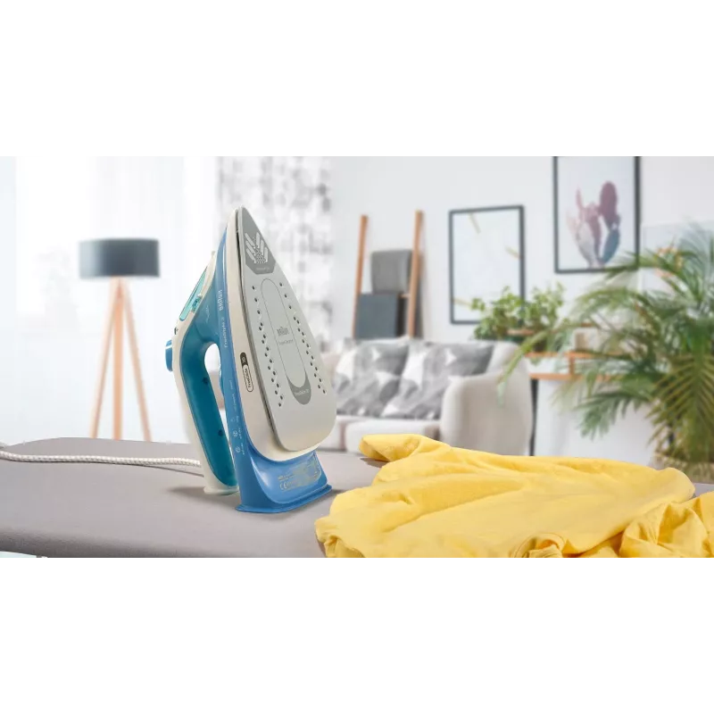 Braun FI 3144 BL sausais un tvaika gludeklis ar keramisku zoli 2400 W zilā krāsā