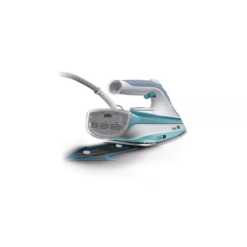 Braun TexStyle 3 SI 5017 GR tvaika gludeklis Keramikas zole 2700 W Pelēka, Tirkīzzila, Balta