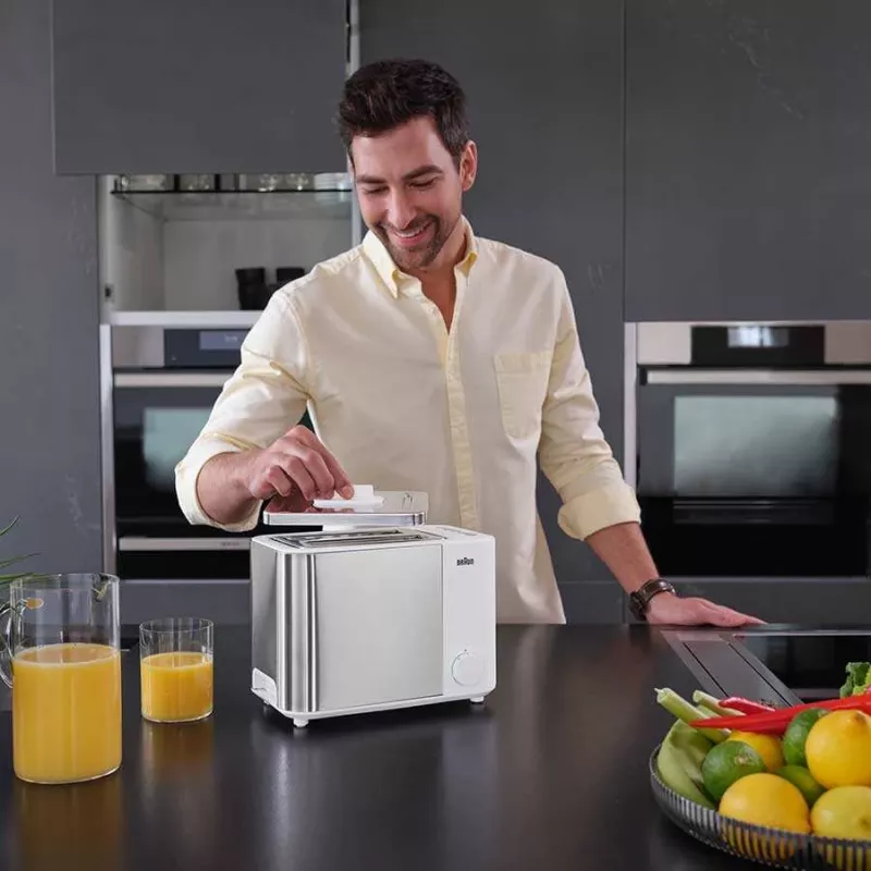 Braun GRILLE-PAIN HT5015WH 13 2 slice(s) 1000 W Pelēks, Balts