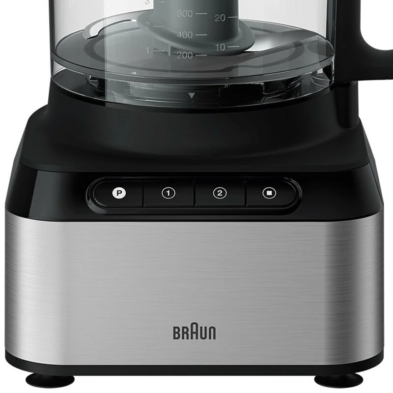 Braun FP 3233 SI virtuves kombains 800 W 2.1 L Melns, Nerūsējošais tērauds