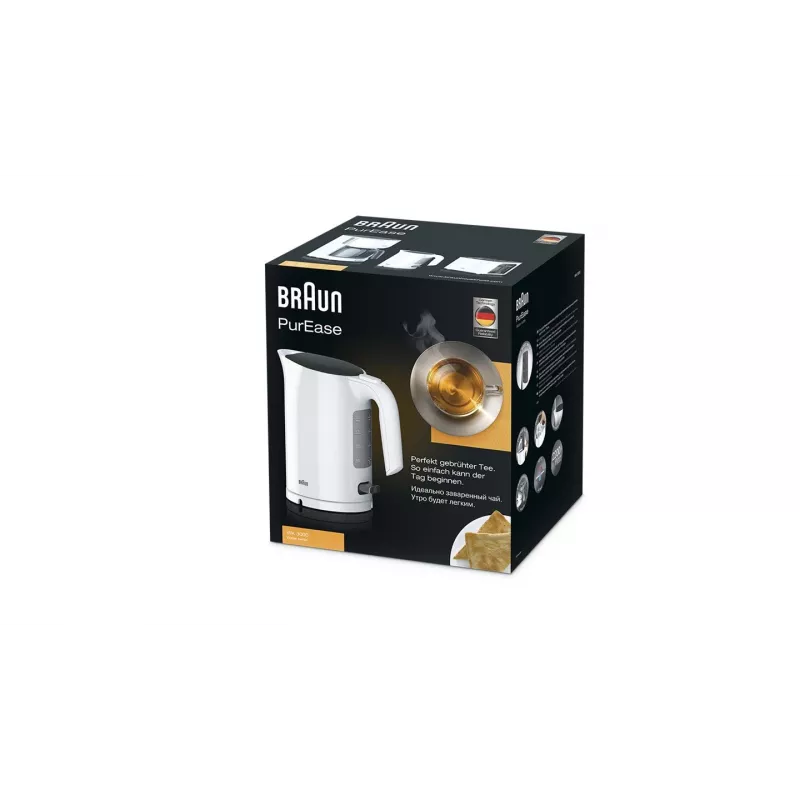 Braun 0X21010012 elektriskā tējkanna 1 L 2200 W Balta