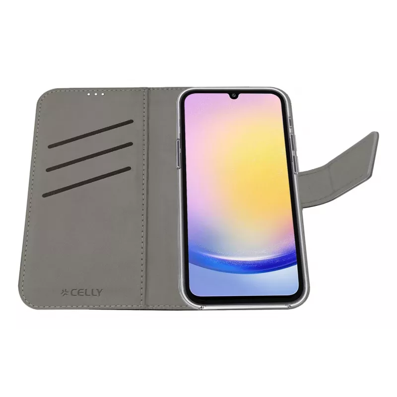 Celly WALLY mobilā tālruņa maciņš 16,5 cm (6,5 collu) maciņš ar vāciņu Melns