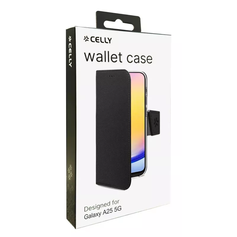 Celly WALLY mobilā tālruņa maciņš 16,5 cm (6,5 collu) maciņš ar vāciņu Melns