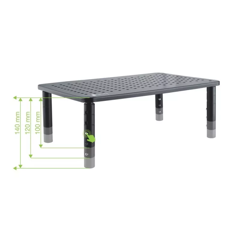 Techly Monitora / Klēpjdatora galda statīvs melns, brīvi stāvošs, 20 kg, augstuma regulēšana, melns