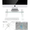 Techly stikla statīvs monitoram / klēpjdatoram, brīvi stāvošs, 20 kg, 33 cm (13 collas), 81,3 cm (32 collas), augstuma regulēšana, caurspīdīgs