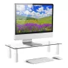 Techly stikla statīvs monitoram / klēpjdatoram, brīvi stāvošs, 20 kg, 33 cm (13 collas), 81,3 cm (32 collas), augstuma regulēšana, caurspīdīgs