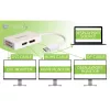 Techly IADAP DP-COMBOF3 video kabeļa adapteris DisplayPort→DisplayPort + DVI + HDMI balts