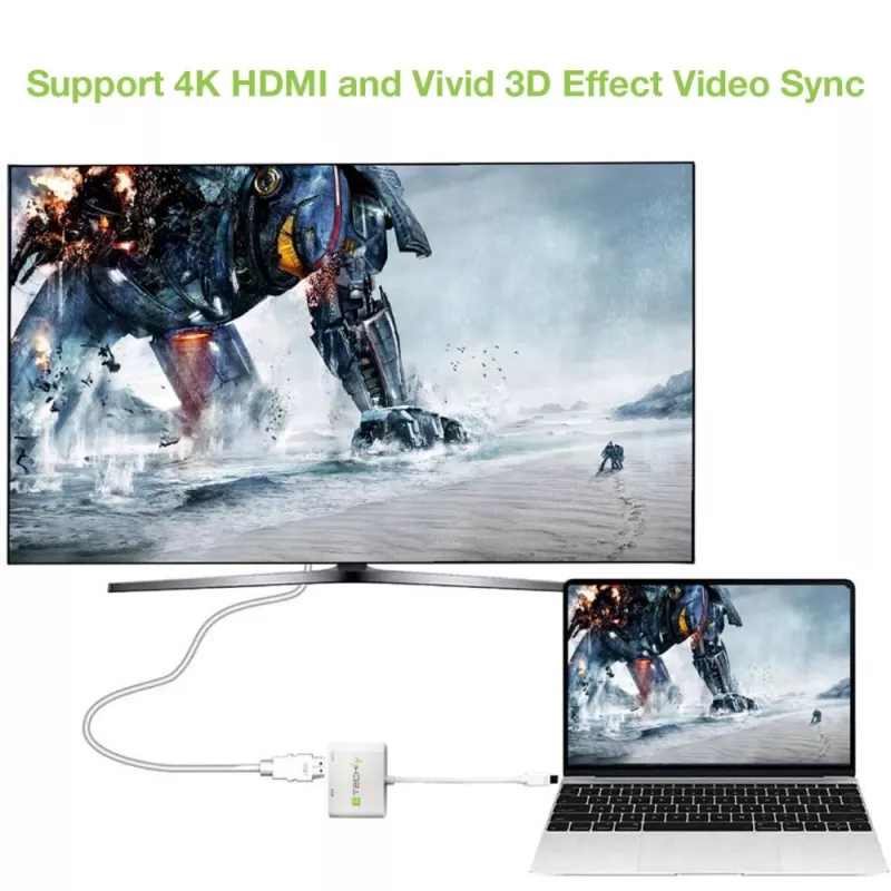 Techly Mini DisplayPort uz HDMI/VGA adapteris, 0,15 m, Mini DisplayPort, HDMI + VGA (D-Sub), Vīrišķais, Sievišķais, 1920 x 1200 pikseļi