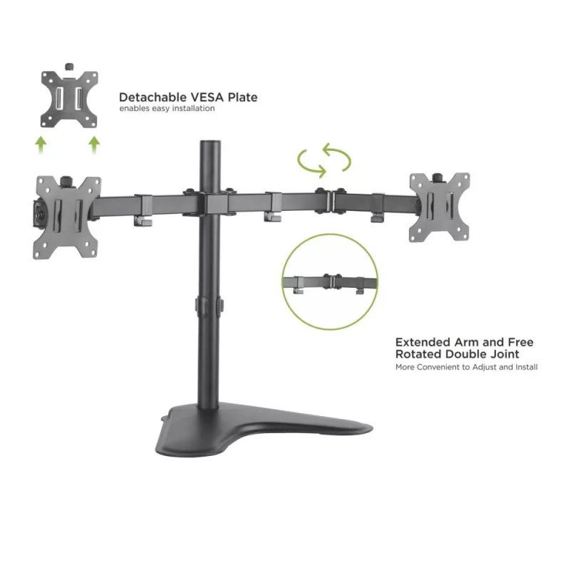 Techly ICA-LCD 2524 monitora stiprinājums / statīvs 81,3 cm (32 collas) galdam, melns