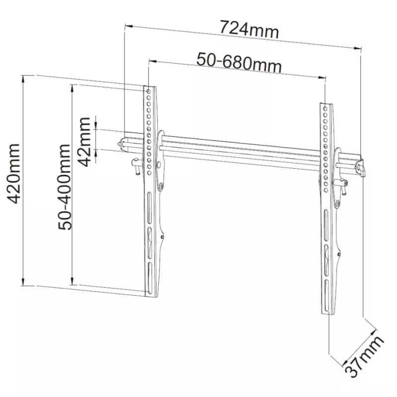 Techly ICA-PLB-133LTY 165,1 cm (65 collu) melns