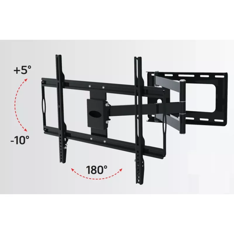 Techly plāns sienas stiprinājums 32–70 collu LCD LED televizoram, melns, 81,3 cm (32 collas), 177,8 cm (70 collas), 45 kg, 600 x 400 mm, -10–5°, melns