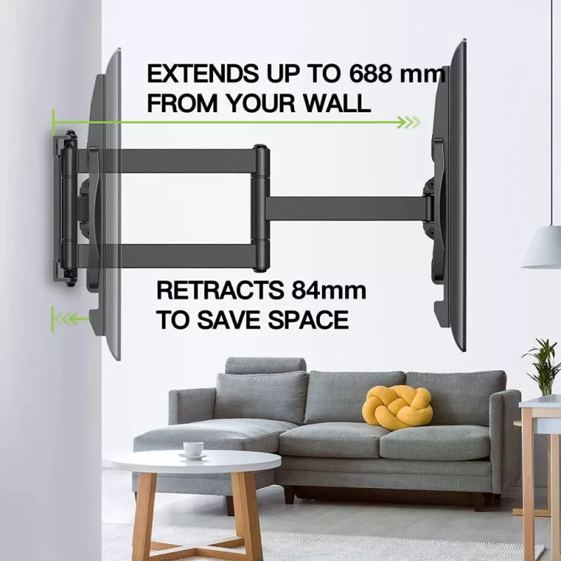 Techly plāns sienas stiprinājums 32–70 collu LCD LED televizoram, melns, 81,3 cm (32 collas), 177,8 cm (70 collas), 45 kg, 600 x 400 mm, -10–5°, melns