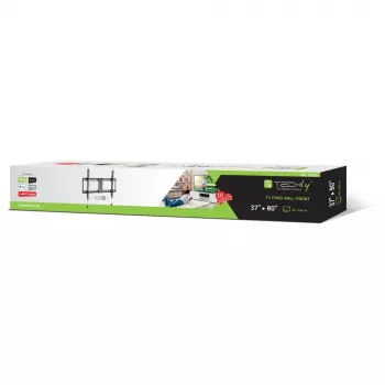 Techly Fixed Wall Mount Bracket LED TV LCD 37-80 inch, 94 cm (37 inch), 2,03 m (80 inch), 70 kg, 200 x 200 mm, 600 x 400 mm, Melns