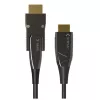Techly HDMI A/A Micro HDMI AOC optiskās šķiedras kabelis 4K 20m, 20 m, HDMI A tipa (standarta), HDMI D tipa (Micro), 3D, 18 Gbit/s, Melns