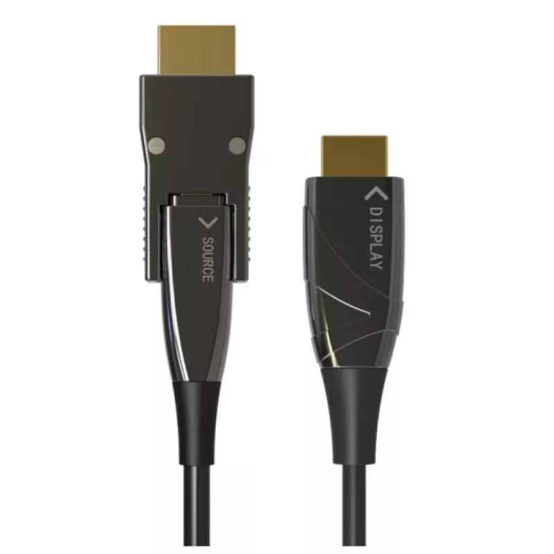 Techly HDMI A/A Micro HDMI AOC optiskās šķiedras kabelis 4K 20m, 20 m, HDMI A tipa (standarta), HDMI D tipa (Micro), 3D, 18 Gbit/s, Melns