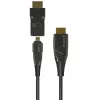 Techly HDMI A/A mikro HDMI AOC optiskās šķiedras kabelis 4K 50m, 50 m, HDMI Type A (standarta), HDMI Type D (mikro), 3D, 18 Gbit/s, melns