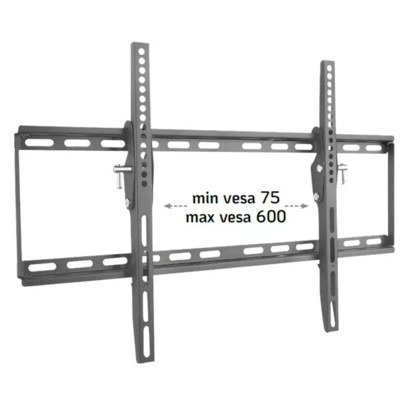 Techly fiksēts sienas kronšteins LED TV LCD 40-65 collas, 165,1 cm (65 collas), 200 x 200 mm, 600 x 400 mm, -12 - 0°, metāls, melns