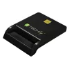 Techly Compact Smart Card Reader/Writer USB-C™ balts, USB 2.0, 1,5 m, melns, 102 g