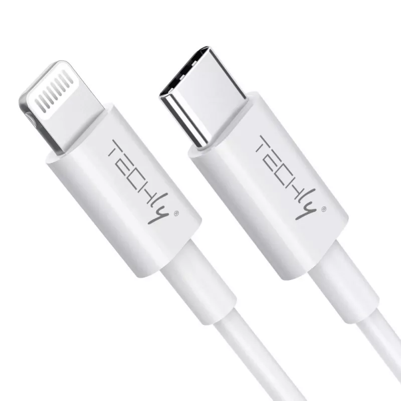 Techly uzlādes un sinhronizācijas kabelis USB-C uz Lightning 1 m balts