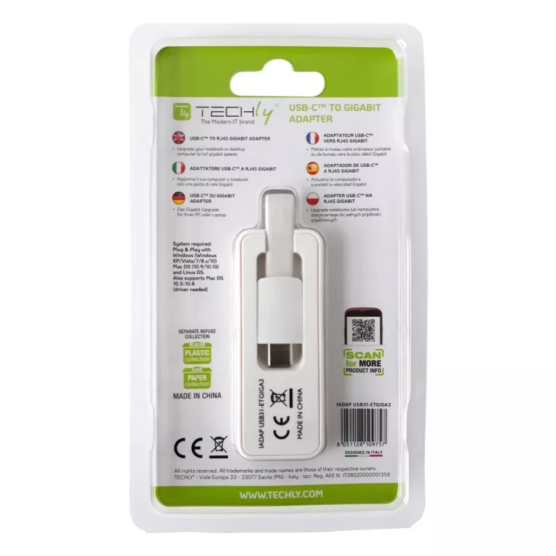 Techly IADAP USB31-ETGIGA3 tīkla karte Ethernet 5000 Mbit/s