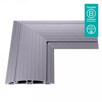 Dataflex Addit kabeļu aizsargs - stūra savienojums 482, sudraba krāsā, alumīnijs, 500 kg, 2 cm, 203 mm, 305 mm