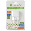 Techly itāļu tipa adapteris ar 1 USB pieslēgvietu 5V / 2.1A balts IPW-USB-21EC