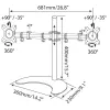 Techly galda statīvs 2 monitoriem 13-27 collas ar pamatni augstums 400 mm ICA-LCD 3410 68,6 cm (27 collas) melns
