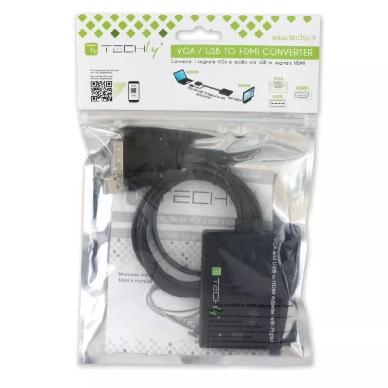 Techly kabeļa pārveidotājs SVGA un audio uz HDMI IDATA HDMI-VGA3