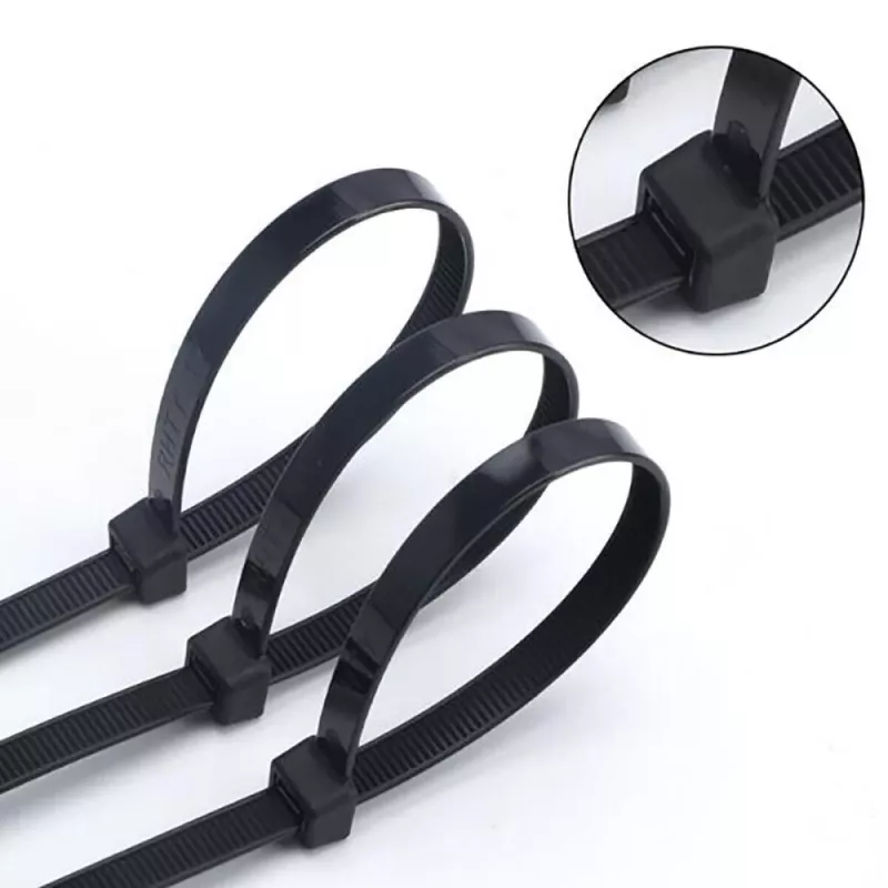 Techly ISWT-14235-BK neilona kabeļu saites, 142 x 3.5 mm, 100 gab., melnas