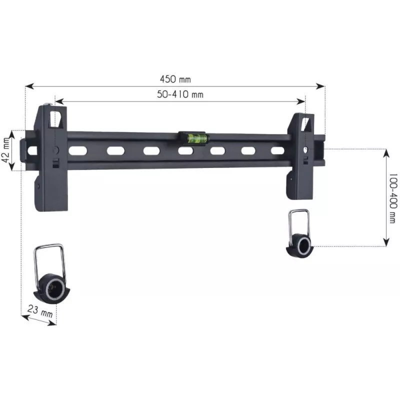 Techly 23-55 Wall Fixed plāns Support for LED TV LCD Melns” ICA-PLB 139M