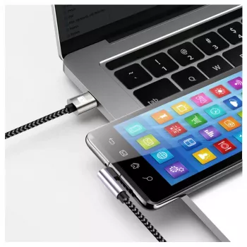 Techly ICOC MU2CC9-005-AL USB kabelis USB 2.0 0,5 m USB C Pelēks, Melns