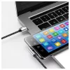 Techly kabelis USB-C tēviņš 2.0 / USB-C tēviņš leņķveida 3A 1 m alumīnijs