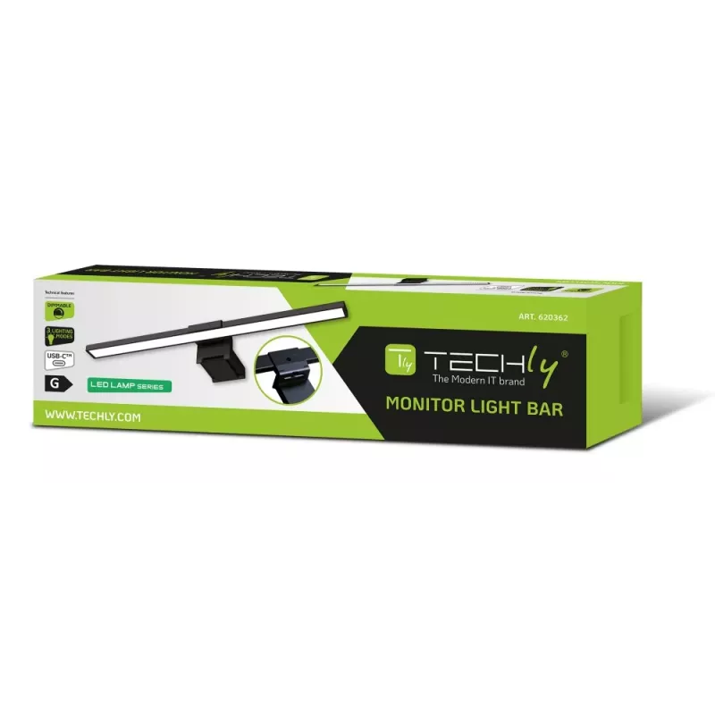 Techly I-LAMP-DSK11 monitora gaisma Melna 66 250 lm