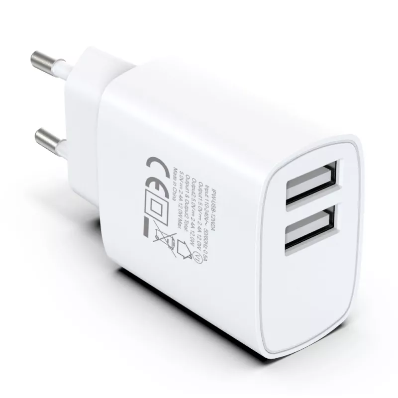 Techly IPW-USB-12W2A mobilo ierīču lādētājs Austiņas, Pārnēsājams skaļrunis, Ārējais akumulators, Viedtālrunis, Planšetdators Balts Maiņstrāva Iekštelpām