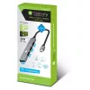 Techly IUSB32-HUB4C-3U2SLS klēpjdatora dokstacija/porta replikators, vadu, USB 3.2 Gen 1 (3.1 Gen 1) Type-C, pelēks